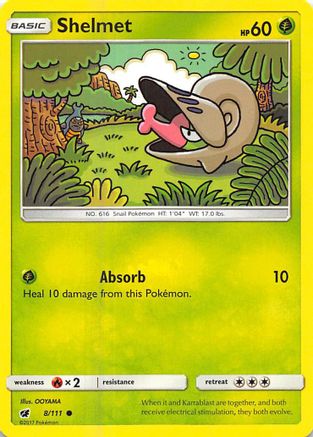 Shelmet 008/111 - SM  Crimson Invasion Reverse Holofoil