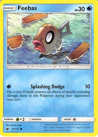 Feebas 026/111 - SM  Crimson Invasion Reverse Holofoil