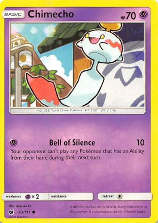 Chimecho 043/111 - SM  Crimson Invasion Reverse Holofoil