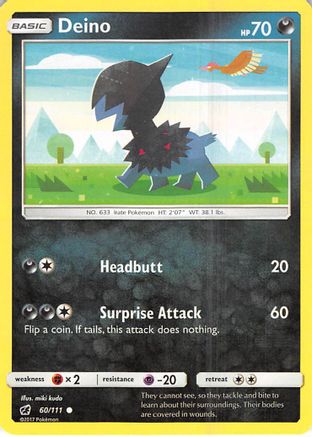 Deino 060/111 - SM  Crimson Invasion Reverse Holofoil