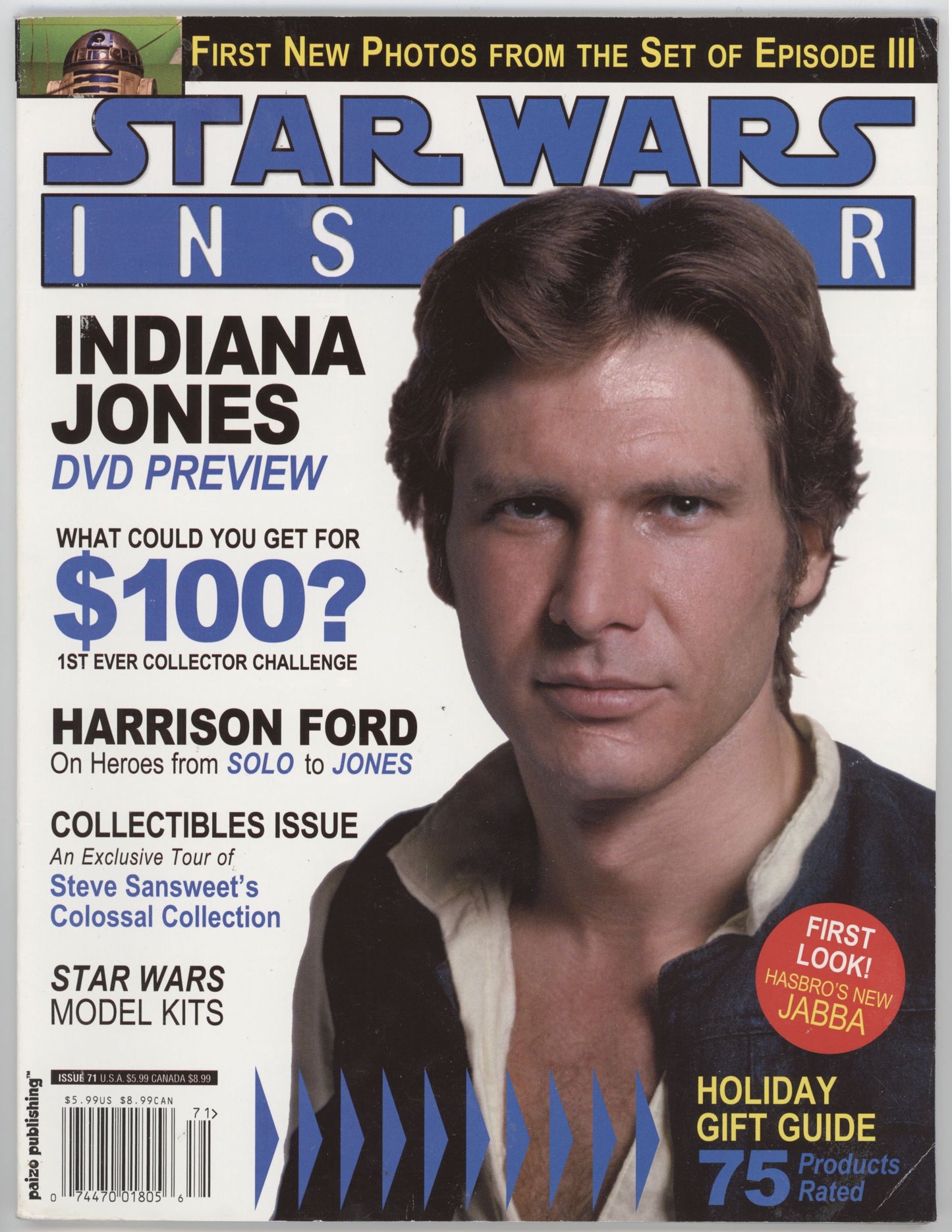 Star Wars Insider Magazine 71 November 2003 Harrison Ford Indiana Jones