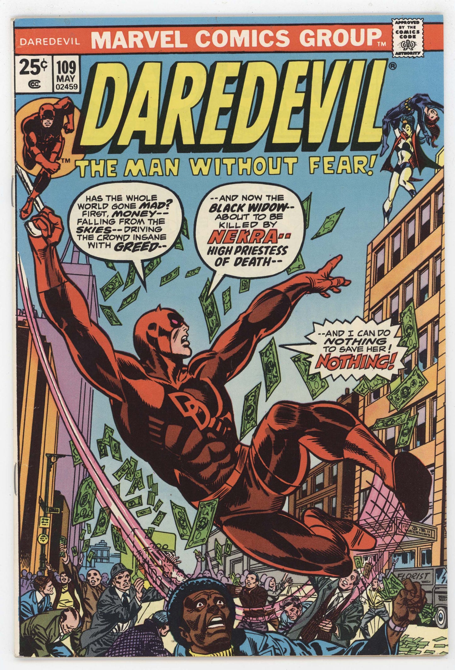 Daredevil 109 Marvel 1974 FN VF Black Widow Shanna She Devil Dollars Cash Money