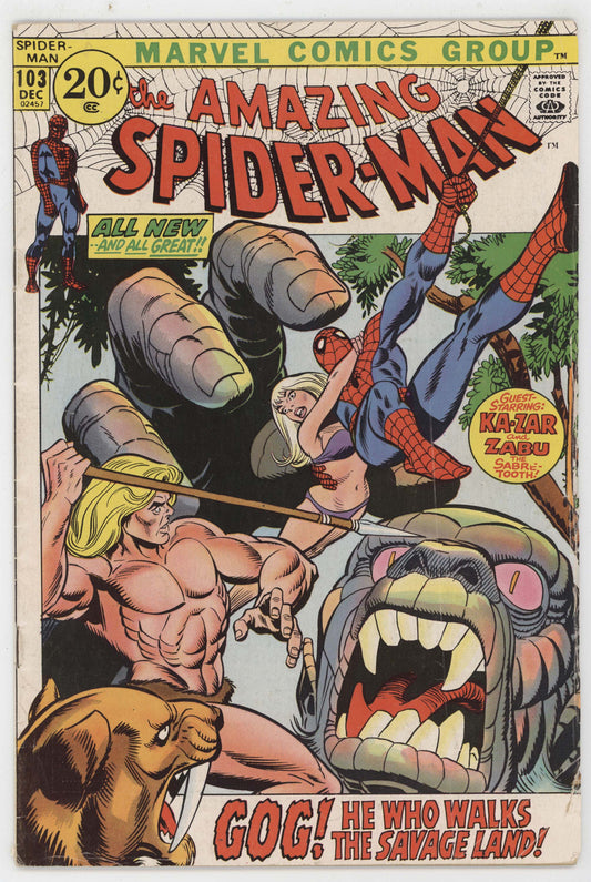 Amazing Spider-Man 103 Marvel 1971 VG FN Gil Kane Roy Thomas Ka-Zar
