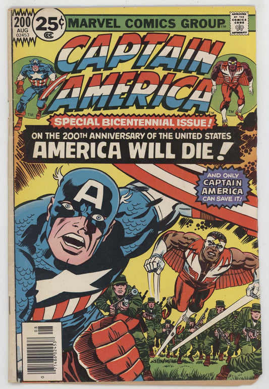 Captain America 200 Marvel 1976 VG Falcon Jack Kirby - Golden Apple Comics