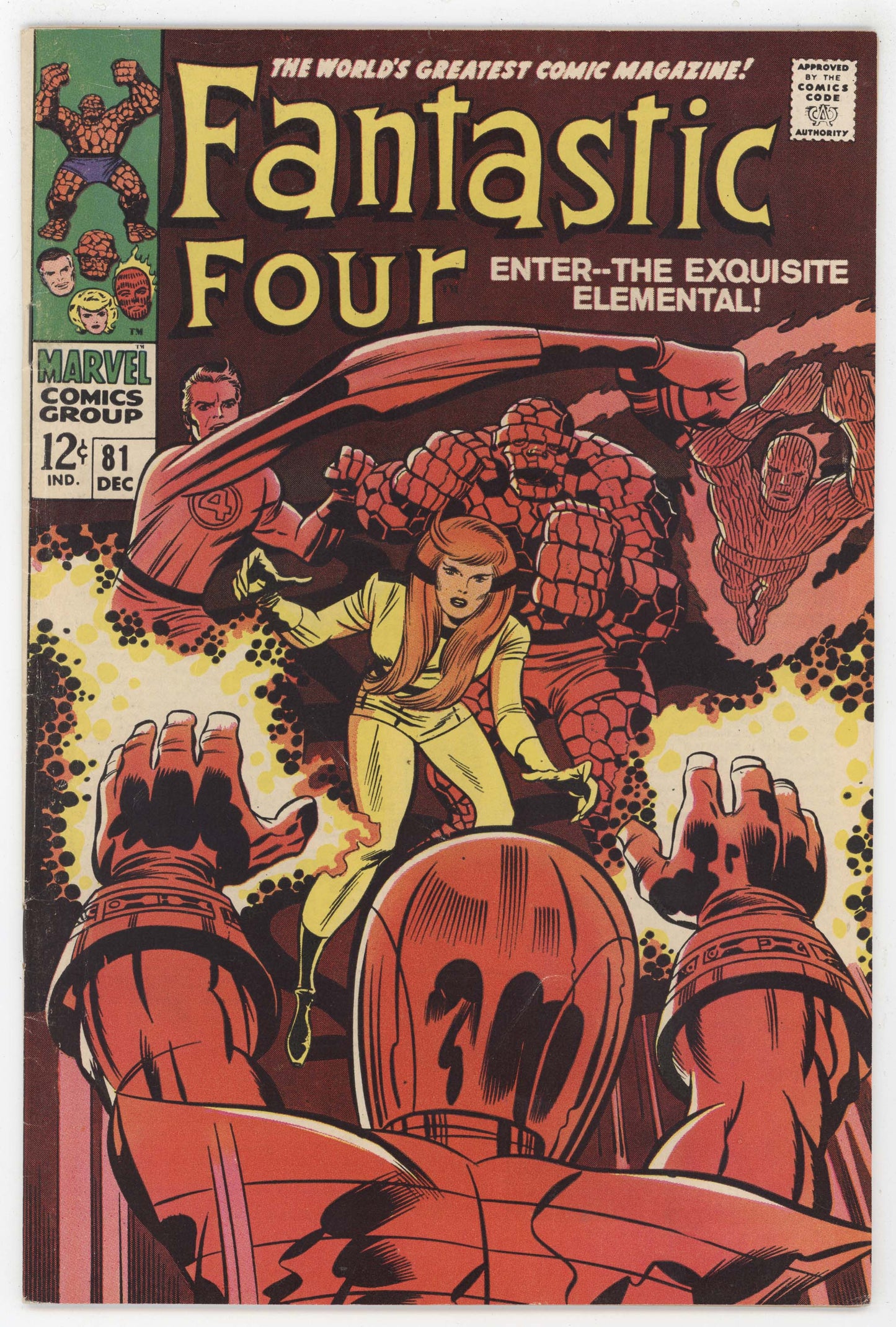 Fantastic Four 81 Marvel 1968 FN VF Stan Lee Jack Kirby Wizard Crystal Joins