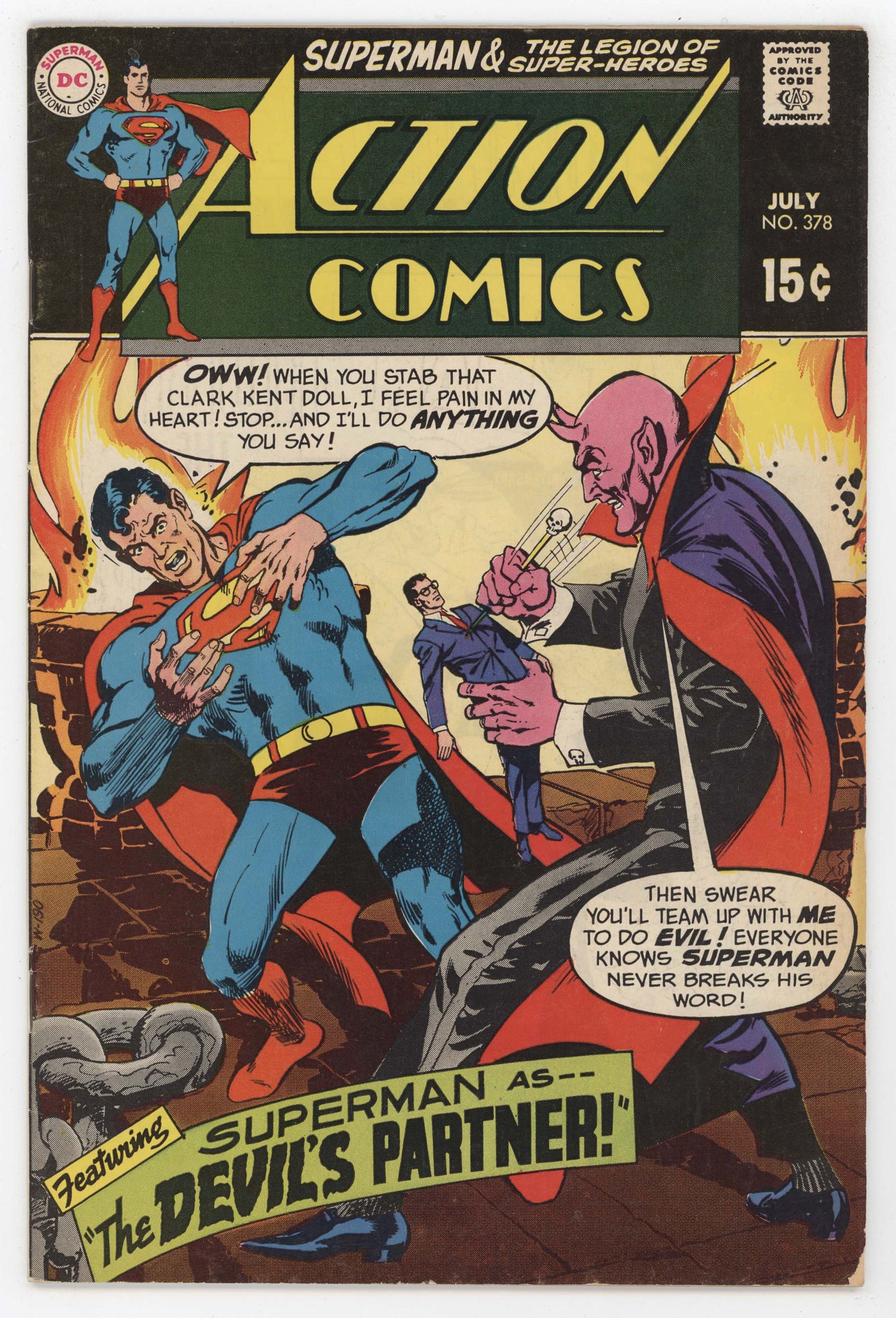 Superman Action Comics 378 DC 1969 VG FN Curt Swan Devil Voodoo Doll