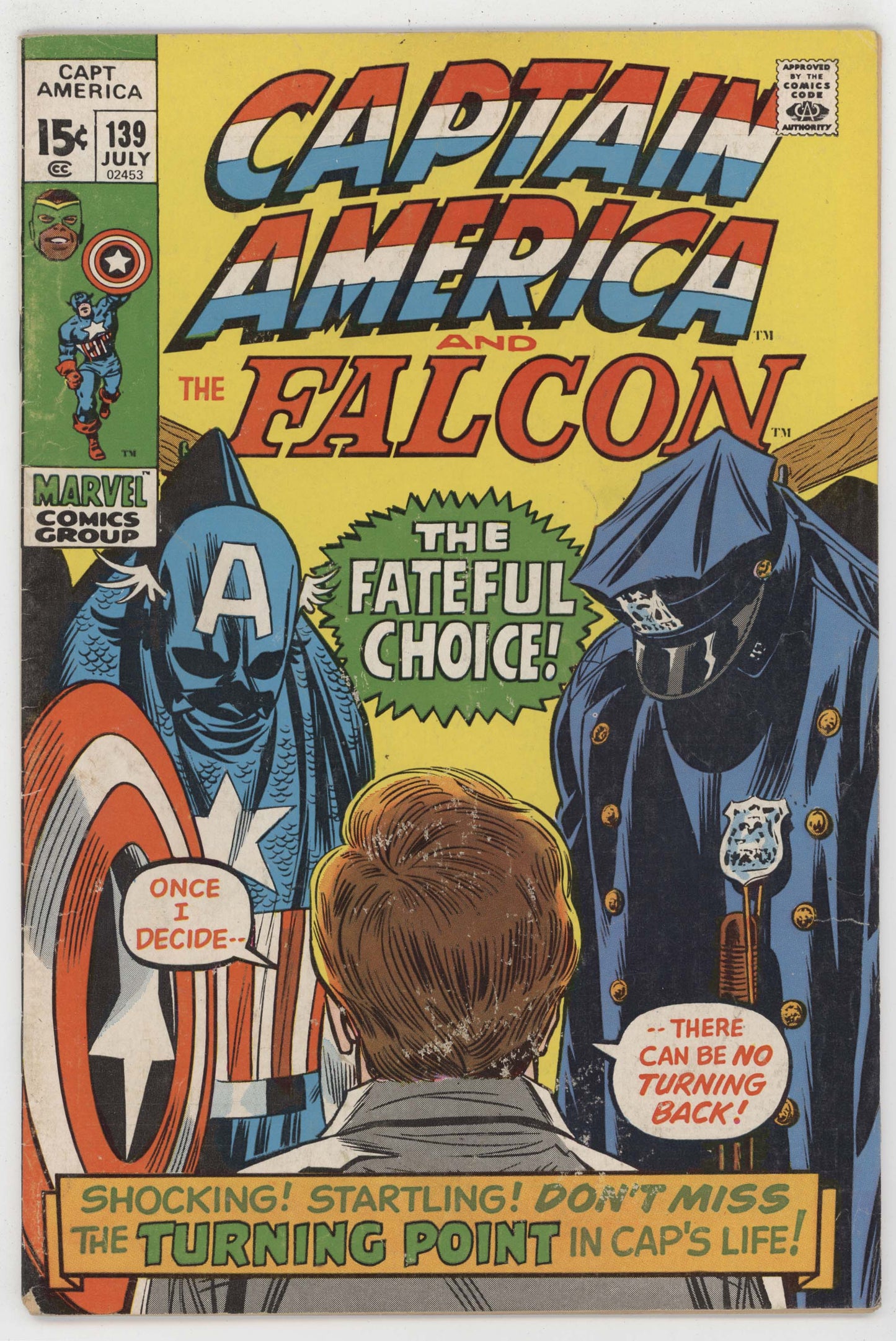 Captain America 139 Marvel 1971 VG FN Falcon Nick Fury Police Uniform Stan Lee