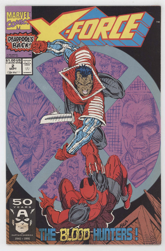 X-Force 2 Marvel 1992 NM 2nd Deadpool Weapon X X-Men Cable Rob Liefeld