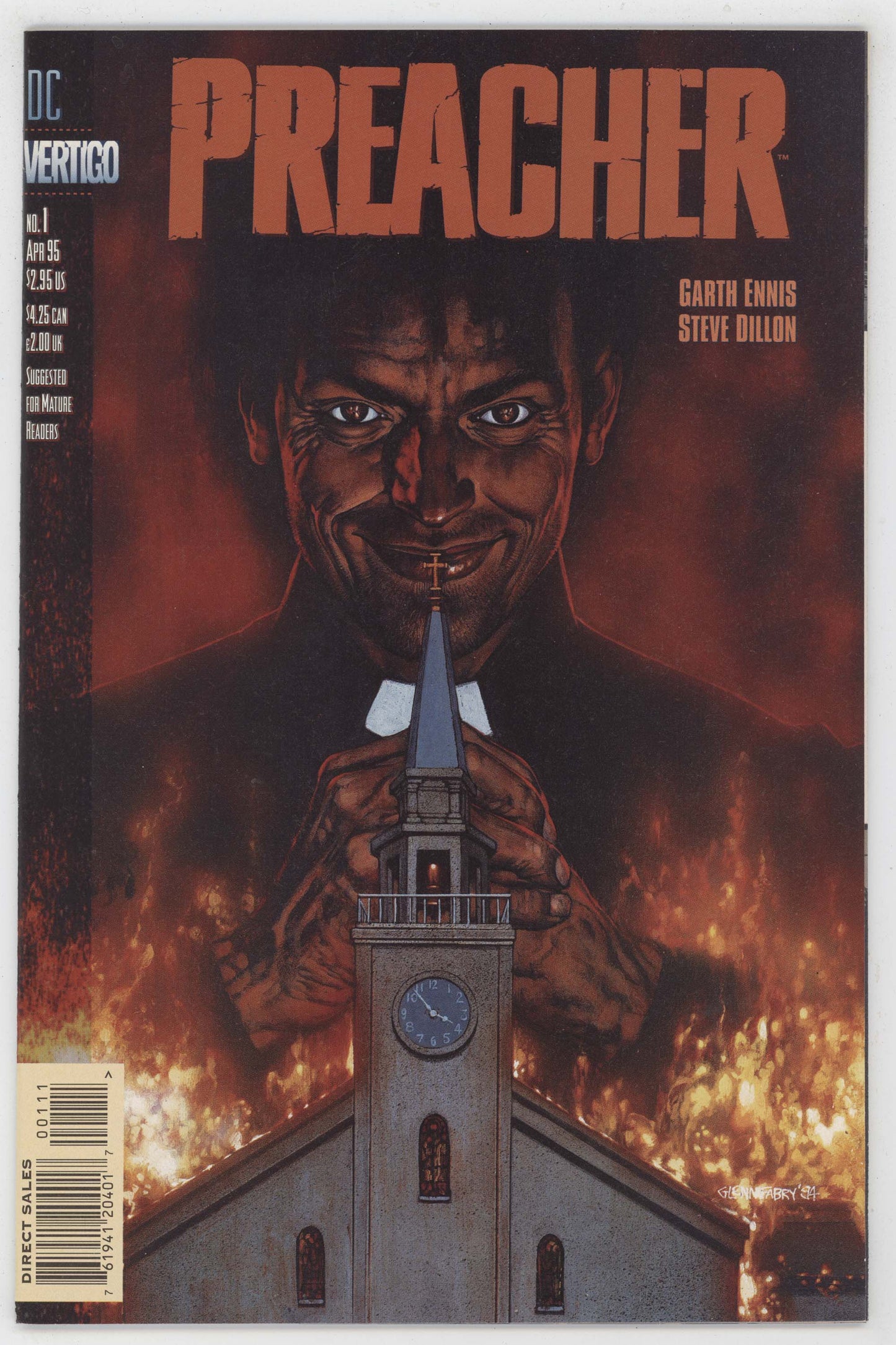 Preacher 1 DC Vertigo 1995 NM Garth Ennis Steve Dillon 1st Jesse Custer AMC TV