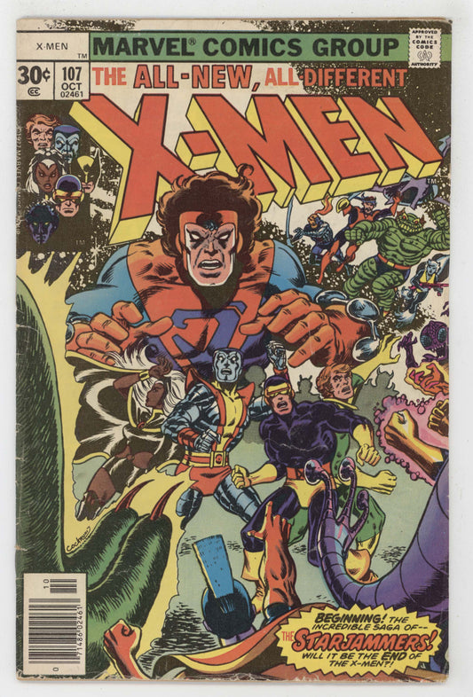 Uncanny X-Men 107 Marvel 1977 FN 1st Starjammers Wolverine Colossus