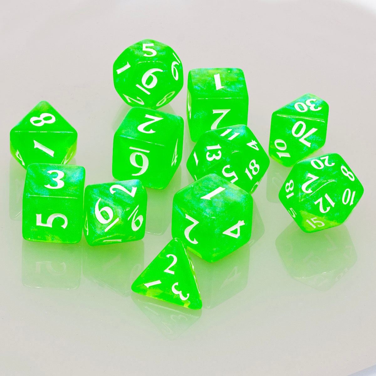 ECLIPSE® Acrylic RPG Dice Set (11ct) - Lime Green