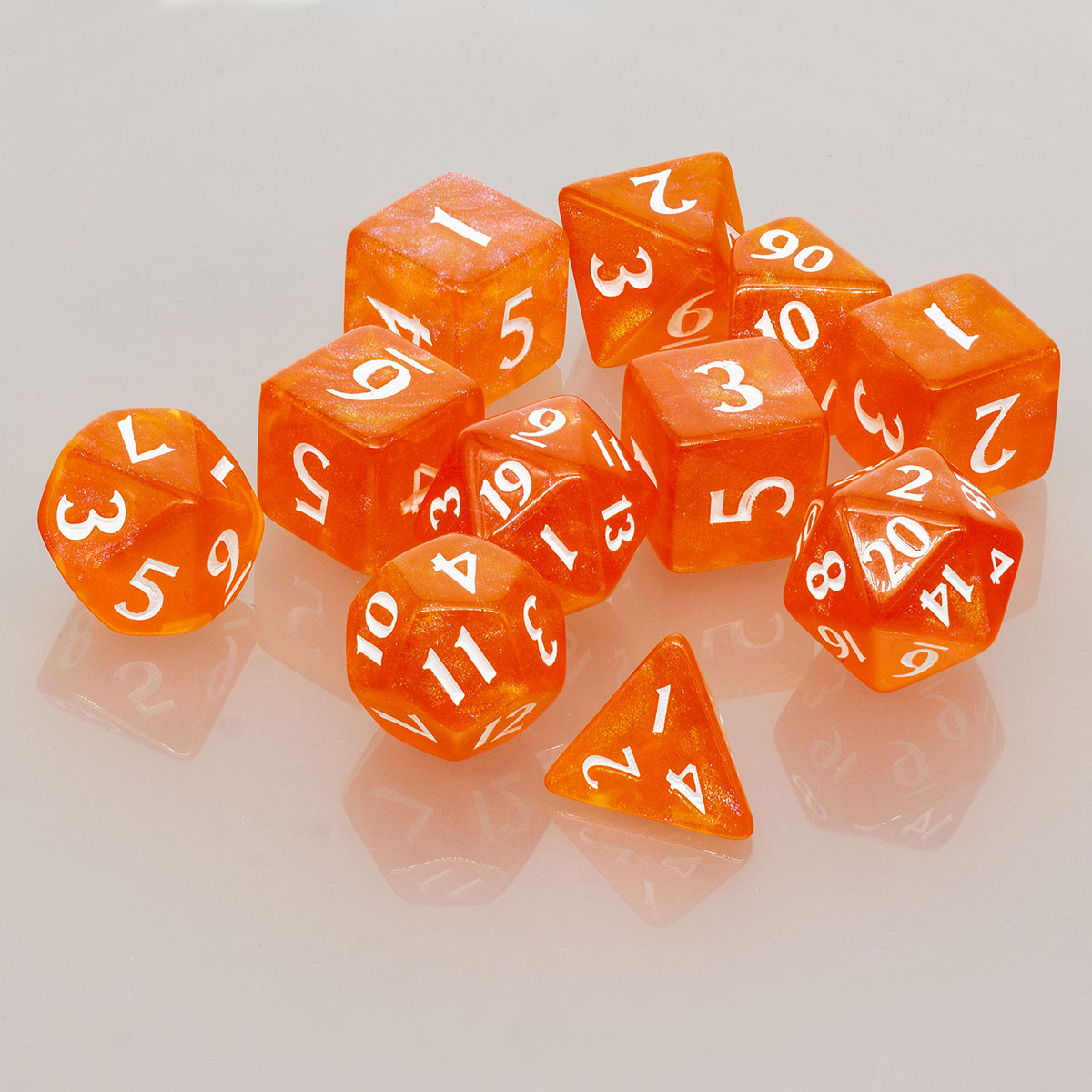 ECLIPSE® Acrylic RPG Dice Set (11ct) - Pumpkin Orange