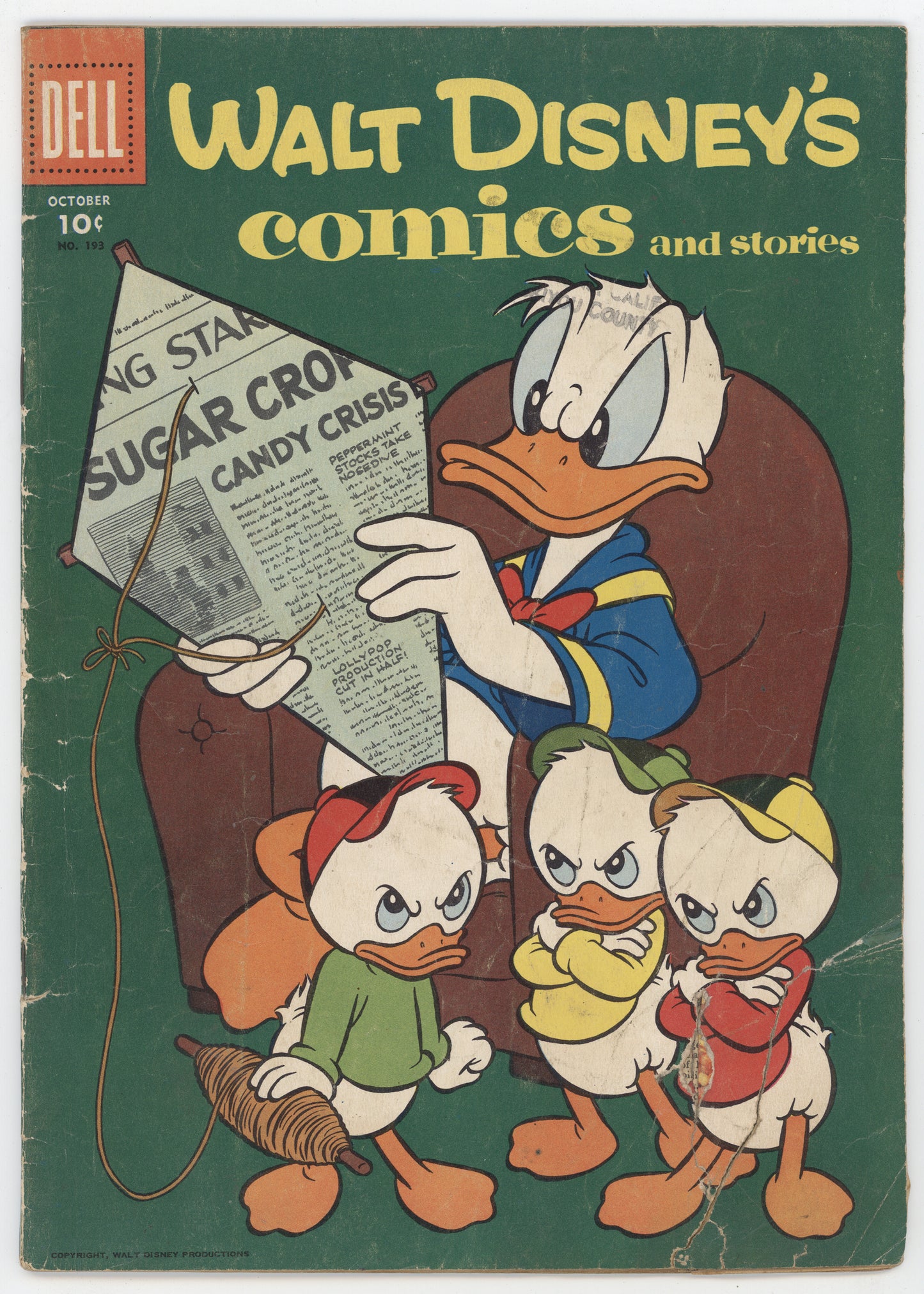 Walt Disney's Comics And Stories 193 Dell 1956 GD Donald Duck Huey Dewey Louie Mickey Mouse