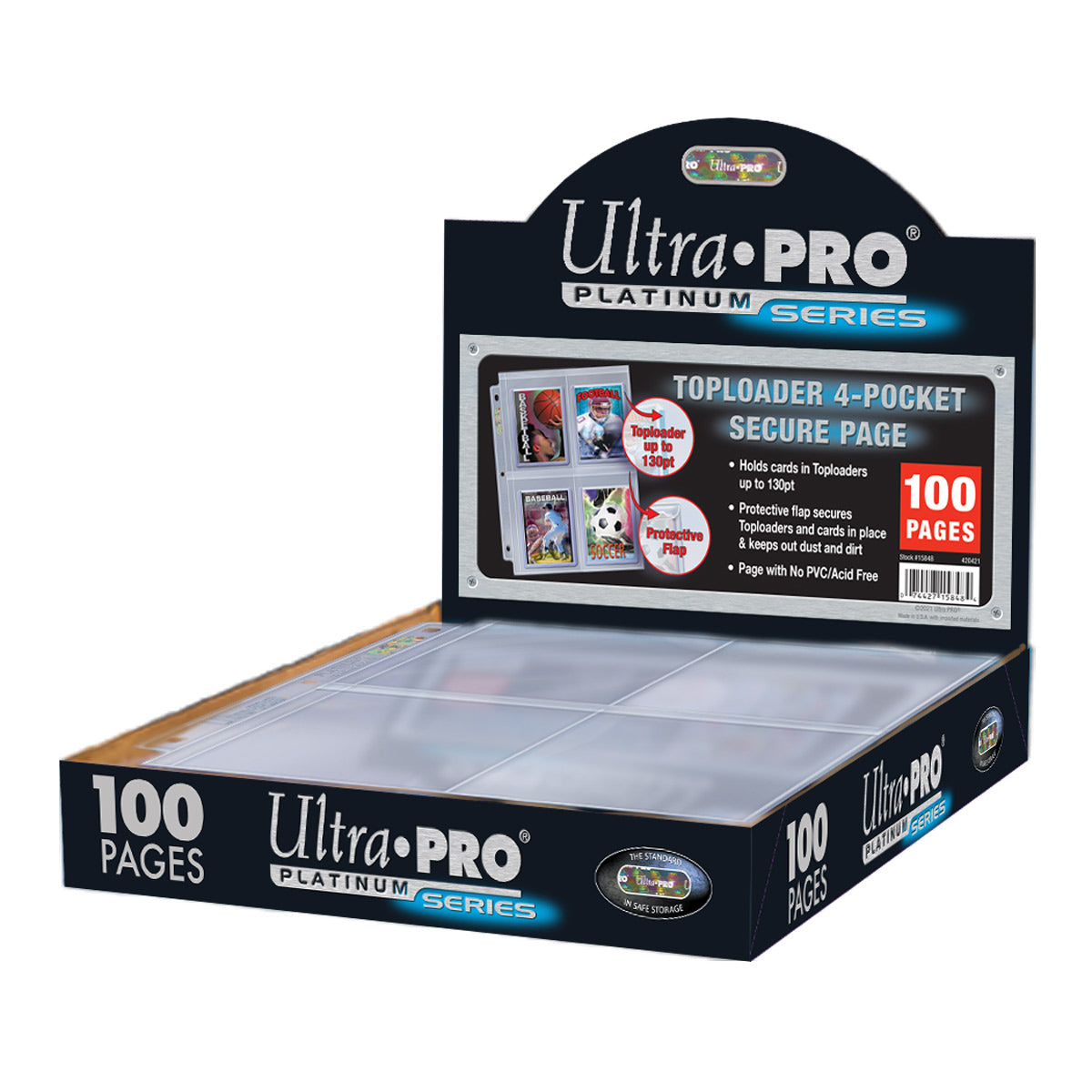 Premium Series 4-Pocket Secure Pages (100ct) for TOPLOADER® Sleeves