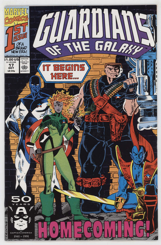 Guardians of the Galaxy 17 Marvel 1991 NM+ 9.6 Jim Valentino Al Williamson