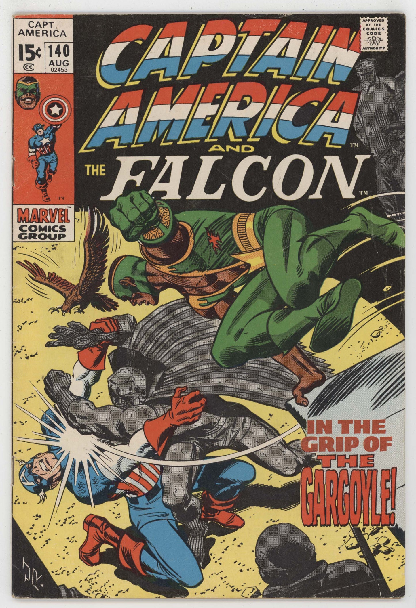 Captain America 140 Marvel 1970 FN Falcon Nick Fury Grey Gargoyle John Romita