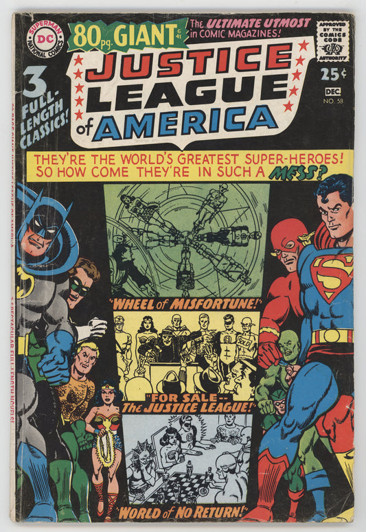 Justice League Of America 58 DC 1967 FN Batman Superman Flash Green Lantern