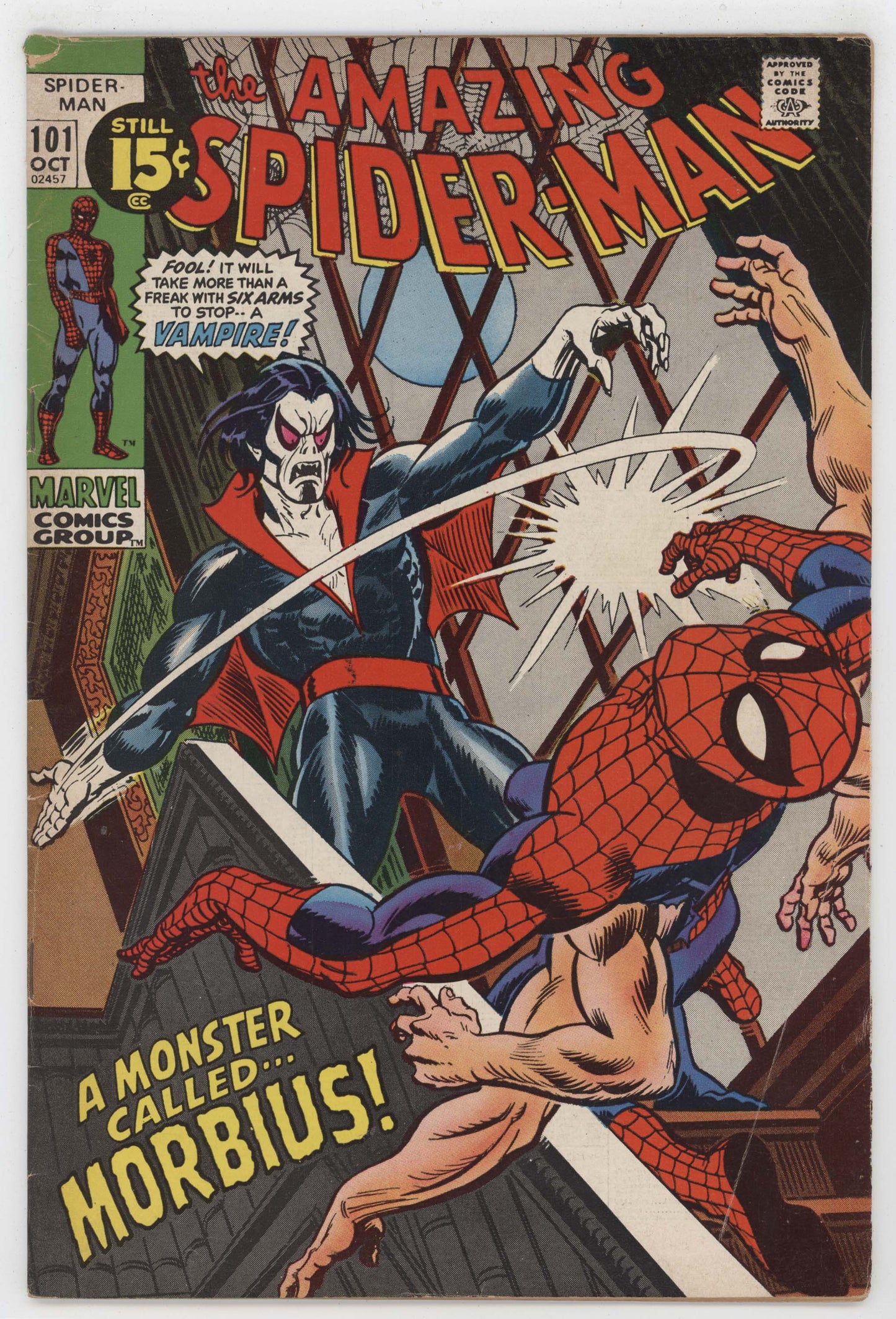 Amazing Spider-Man 101 Marvel 1971 VG FN 1st Morbius Six Arm Spidey