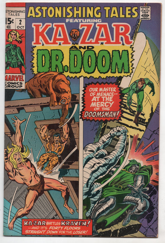 Astonishing Tales 2 Marvel 1970 FN VF Ka-Zar Dr Doom Kraven John Buscema Roy Thomas