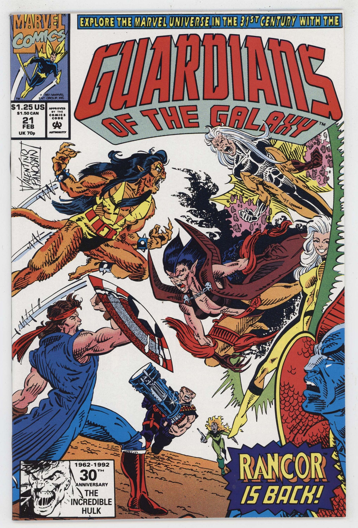 Guardians of the Galaxy 21 Marvel 1992 NM Jim Valentino Rob Liefeld