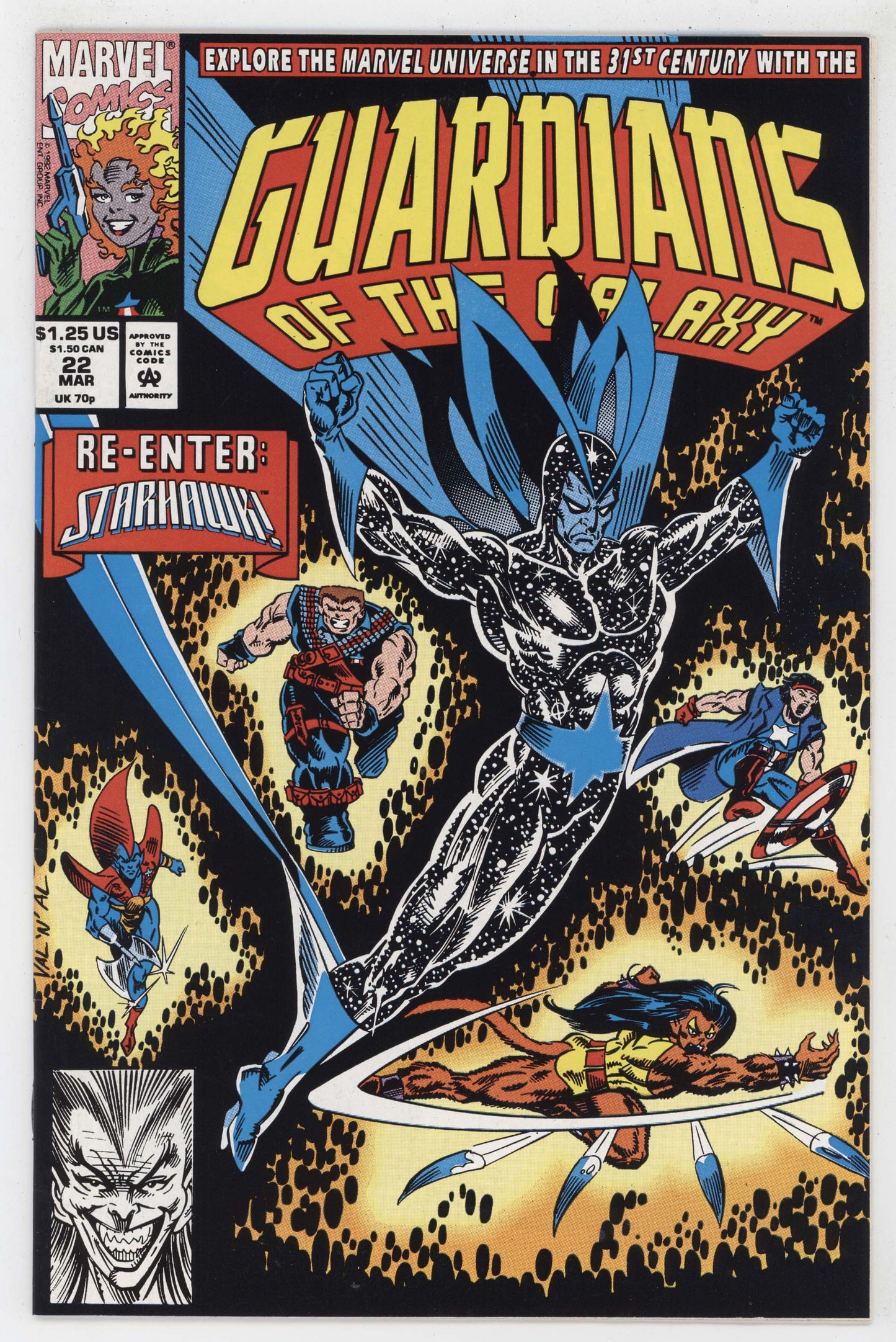 Guardians of the Galaxy 22 Marvel 1992 NM Jim Valentino Al Milgrom