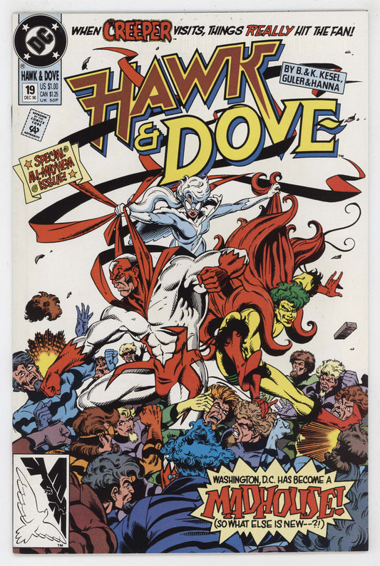 Hawk and Dove 19 DC 1990 NM Guler Karl Kesel