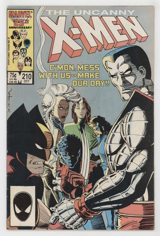 Uncanny X-Men 210 Marvel 1986 FN 1st Marauders Mutant Massacre Wolverine