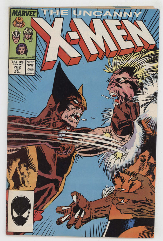 Uncanny X-Men 222 Marvel 1987 VG FN Sabretooth Wolverine