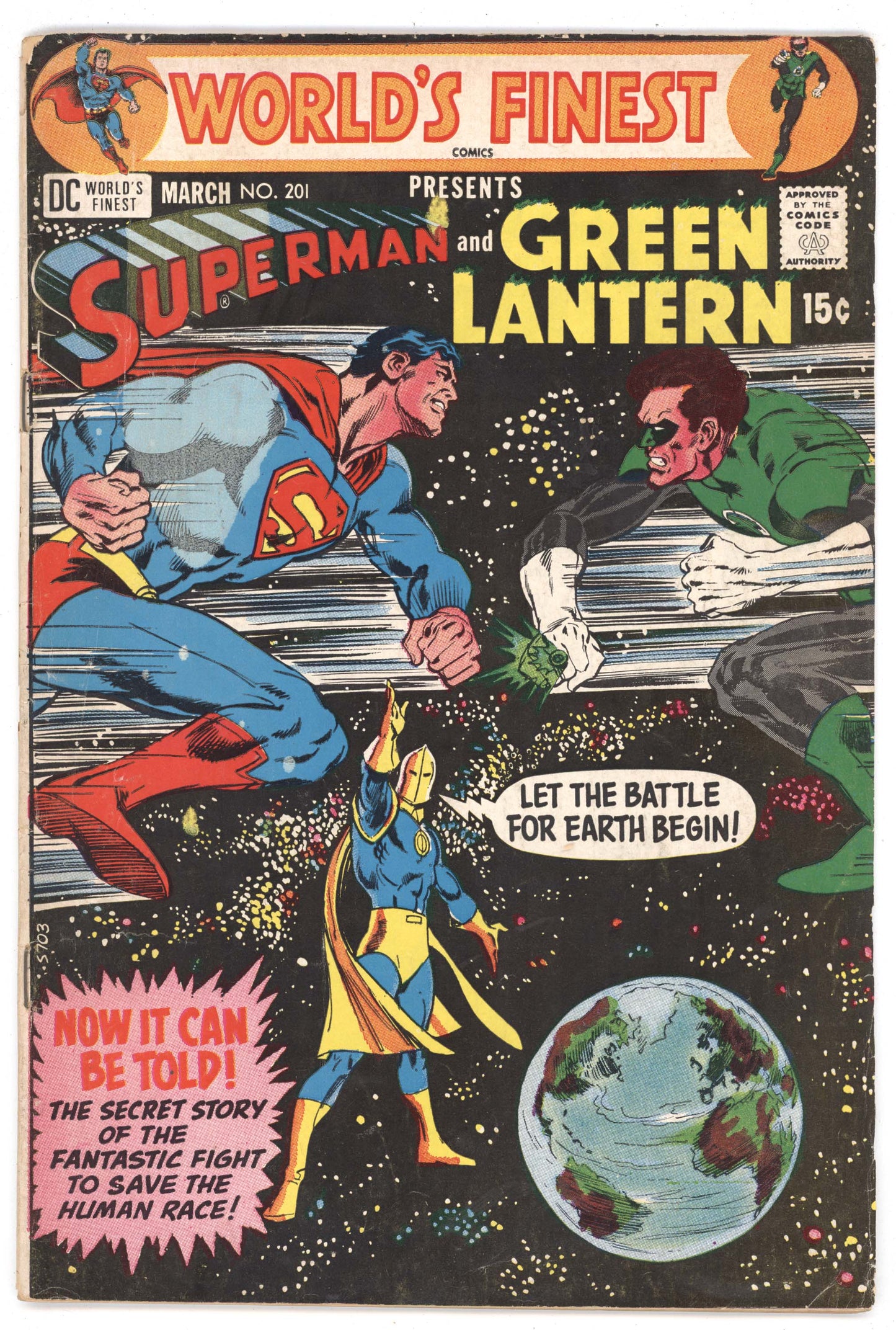 Worlds Finest 201 DC 1971 VG Neal Adams Superman Green Lantern Spectre