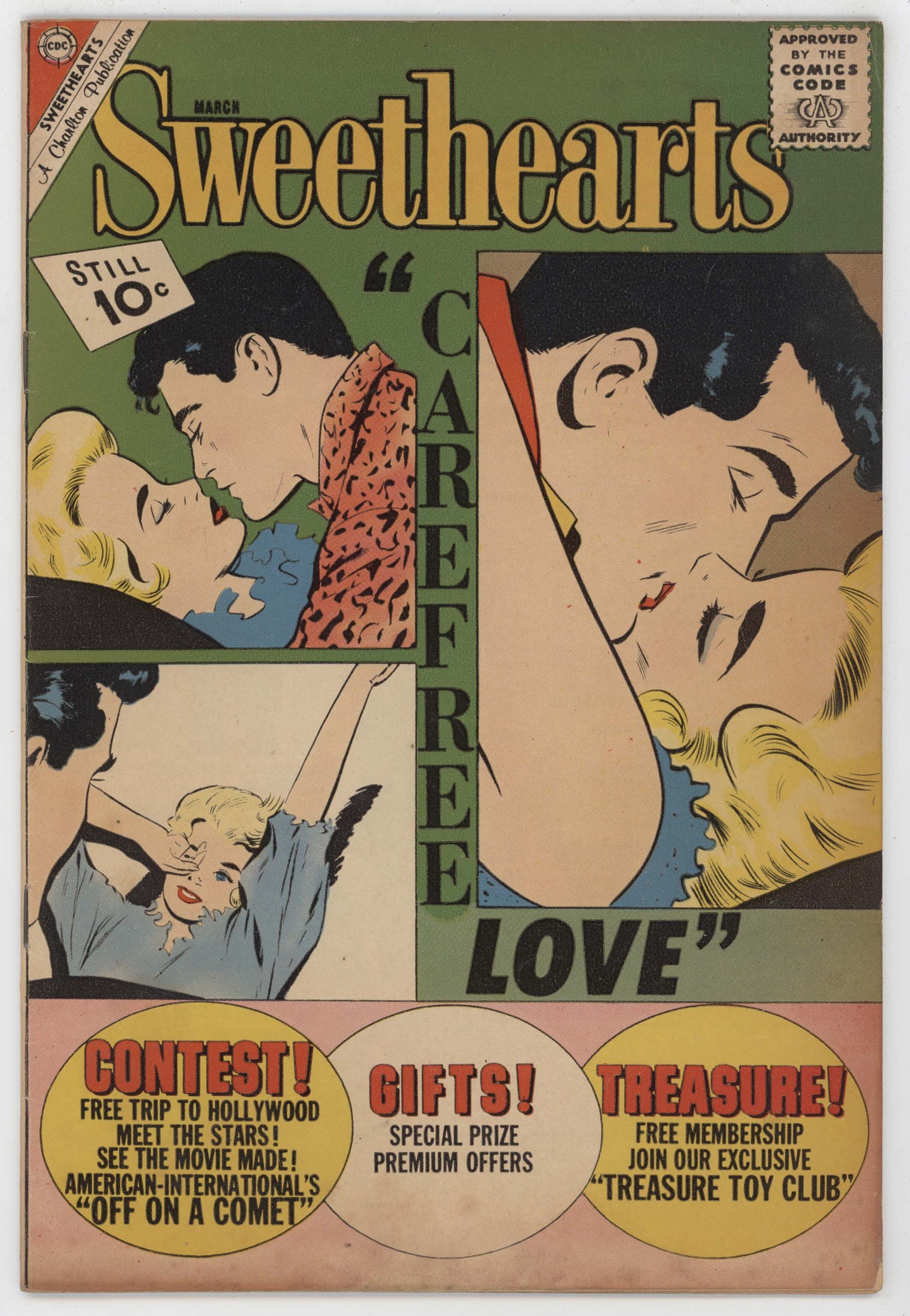 Sweethearts 61 Charlton 1961 VG FN Vince Colletta GGA Kiss Romance Crying Girl