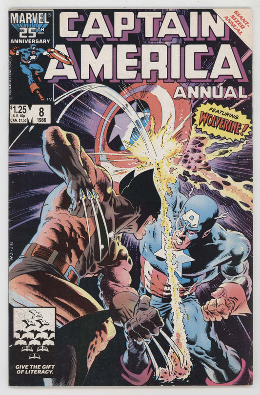 Captain America Annual 8 Marvel 1986 VF Wolverine Mike Zeck