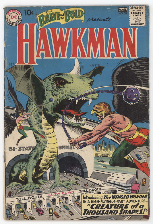 Brave And The Bold 34 DC 1961 GD VG Joe Kubert 1st Silver Age Hawkman Hawkgirl Thanagar