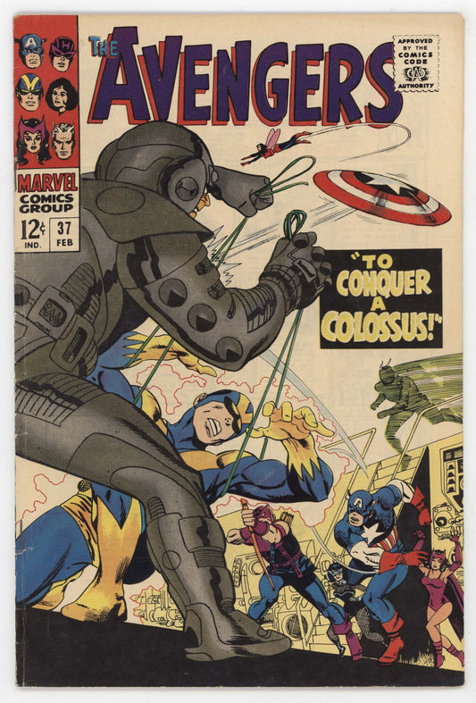 Avengers 37 Marvel 1967 FN Captain America Hawkeye Scarlet Witch