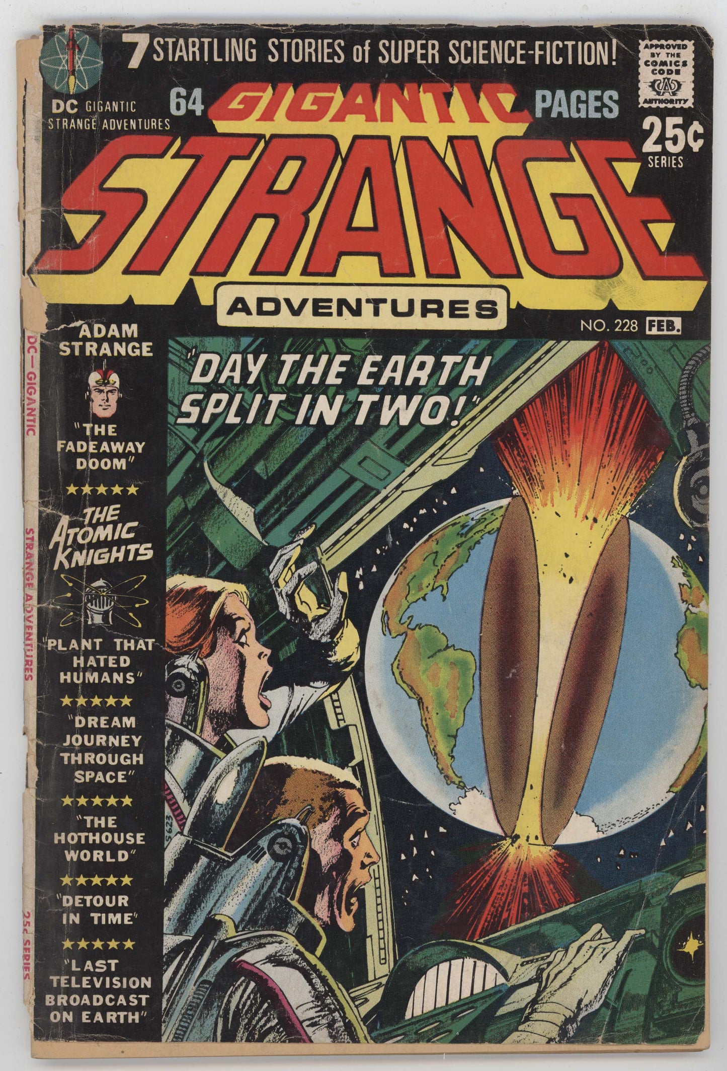 Strange Adventures 228 DC 1971 FR Adam Strange Neal Adams Earth Split In 2