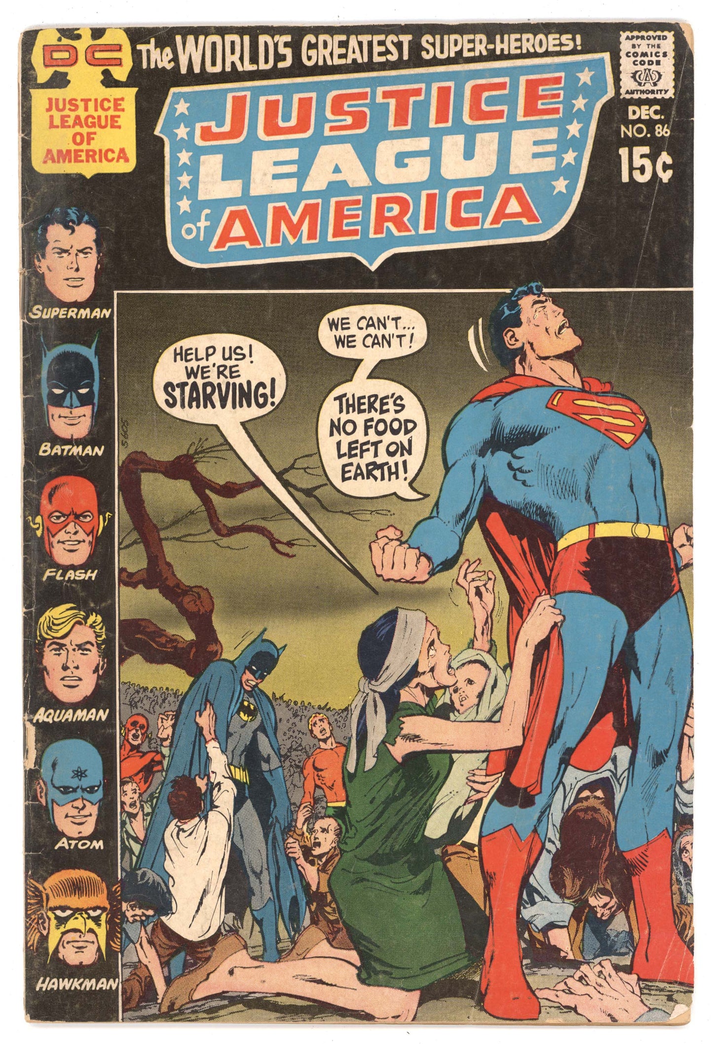 Justice League Of America 86 DC 1970 VG Superman Batman Flash Neal Adams