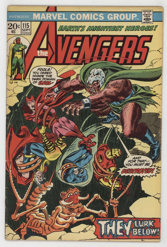 Avengers 115 Marvel 1973 FN Captain America Iron Man Scarlet Witch Vision - Golden Apple Comics