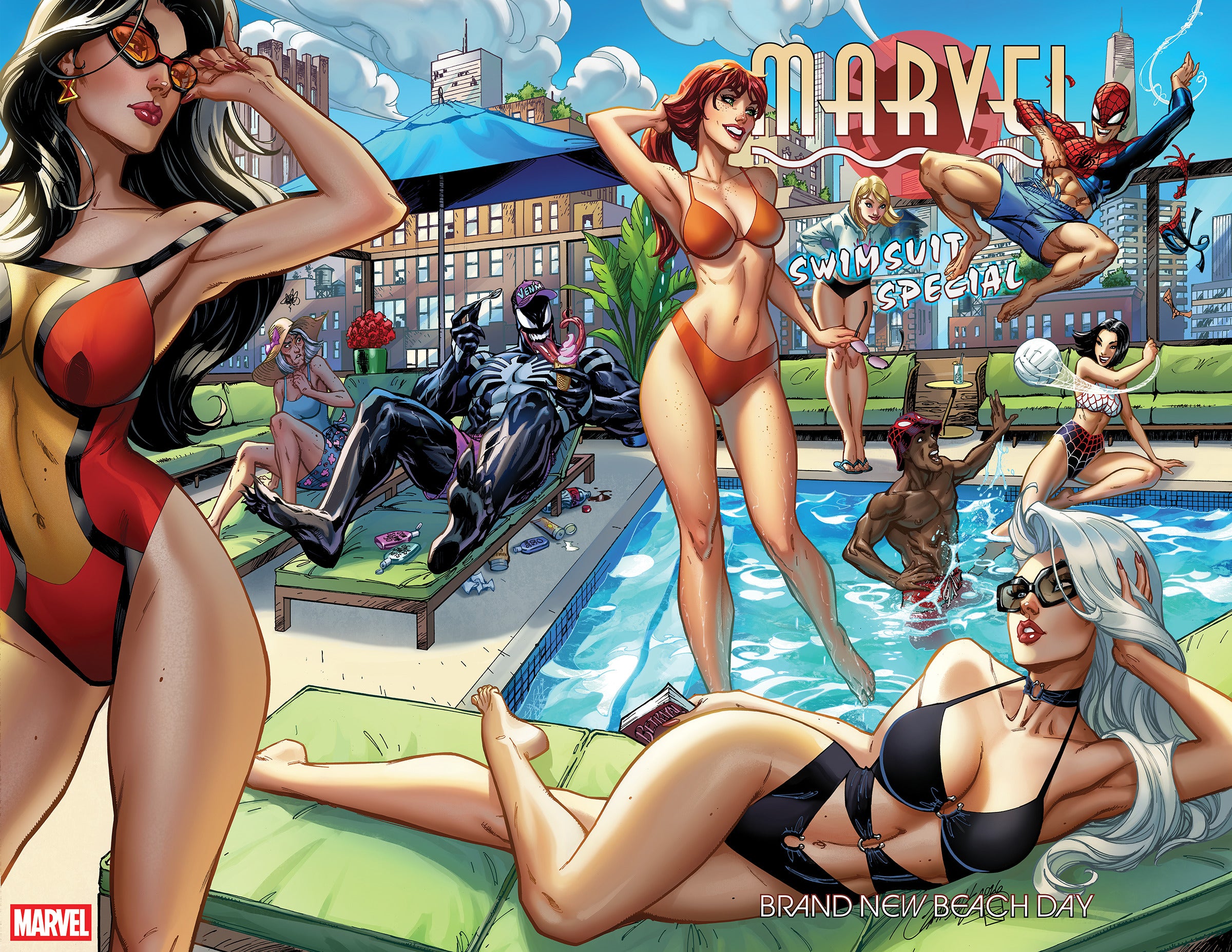アート・デザイン・音楽 Marvel Swimsuit Special Marvel Swimsuit Special Brand New Beach Day #1 A J Scott Campbell Wrap