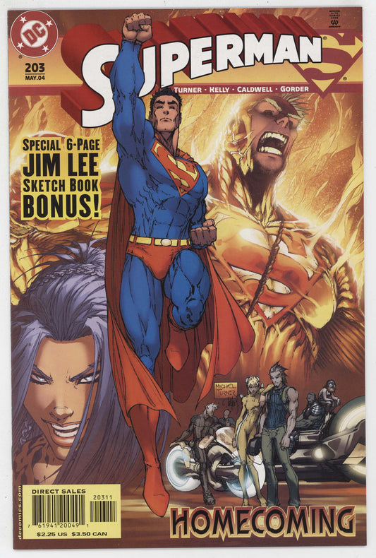 Superman 203 DC 2004 NM+ 9.6 Michael Turner Jim Lee Sketchbook