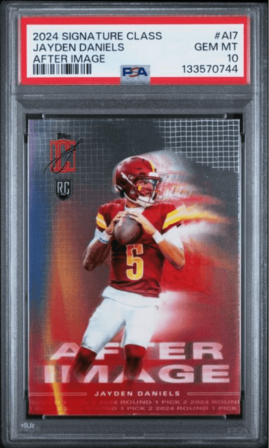 Graded 2024 Topps Signature Class Jayden Daniels #AI7 After Image Rookie RC Football Card PSA 10 Gem Mint