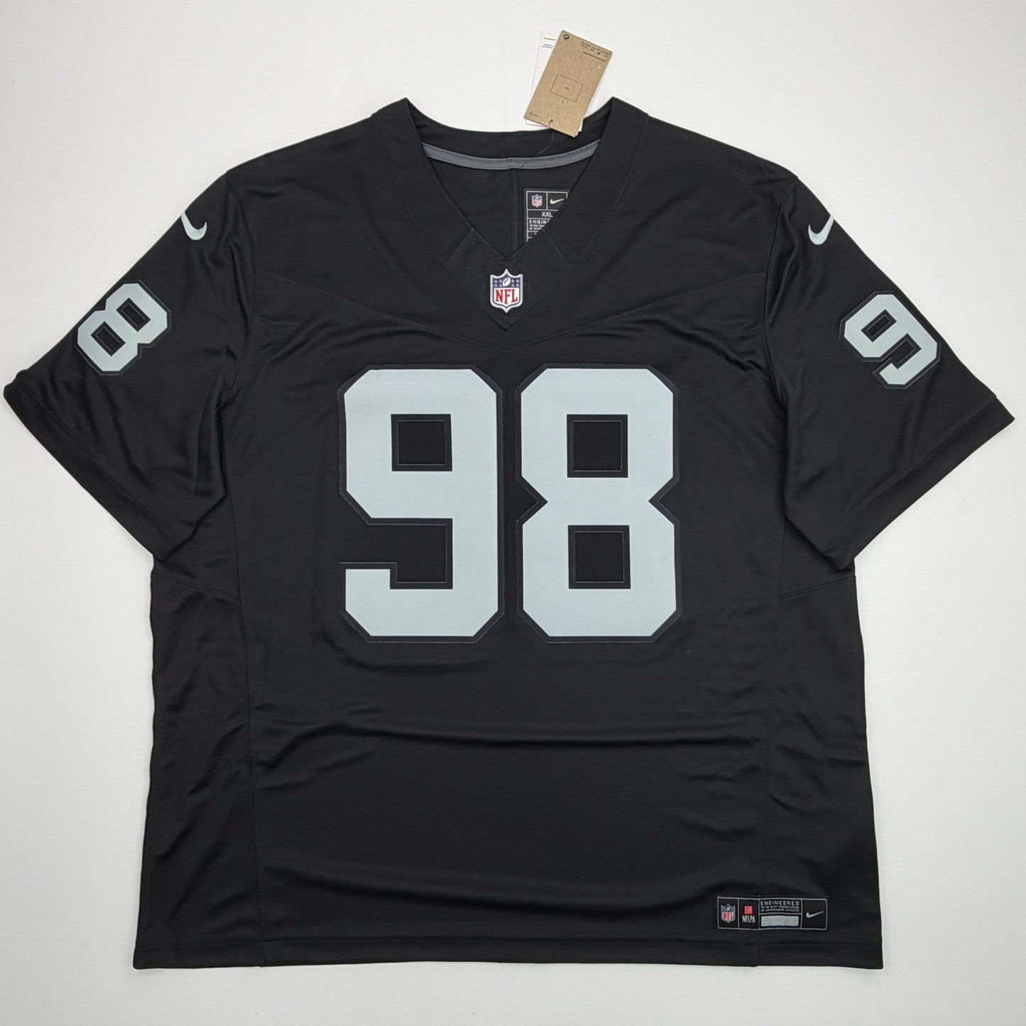 Autographed/Signed Maxx Crosby Oakland Las Vegas Raiders Black Authentic Football Jersey Fanatics COA