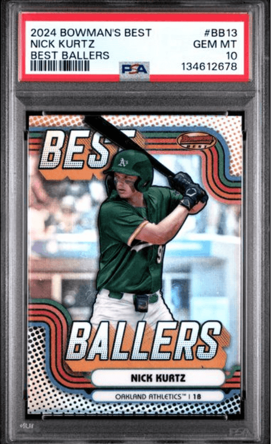Graded 2024 Topps Bowmans Best Nick Kurtz #BB13 Best Ballers Rookie RC Baseball Card PSA 10 Gem Mint