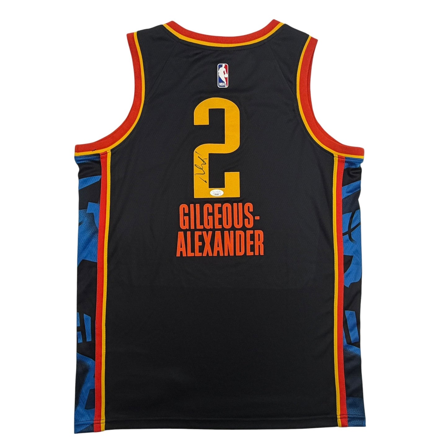 Autographed/Signed Shai Gilgeous-Alexander SGA Oklahoma City OKC Thunder Black City Edition Authentic Basketball Jersey JSA COA