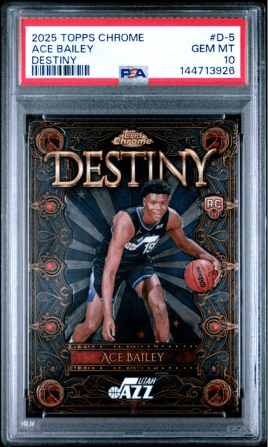 Graded 2025 Topps Chrome Ace Bailey #D5 Destiny Rookie RC Basketball Card PSA 10 Gem Mint