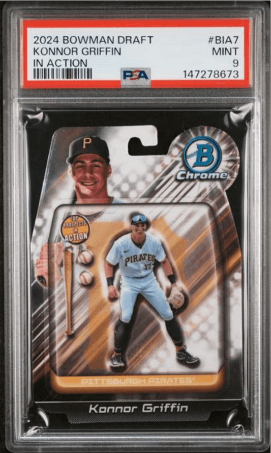 Graded 2024 Topps Bowman Draft Konnor Griffin #BIA7 In Action Rookie RC Baseball Card PSA 9 Mint