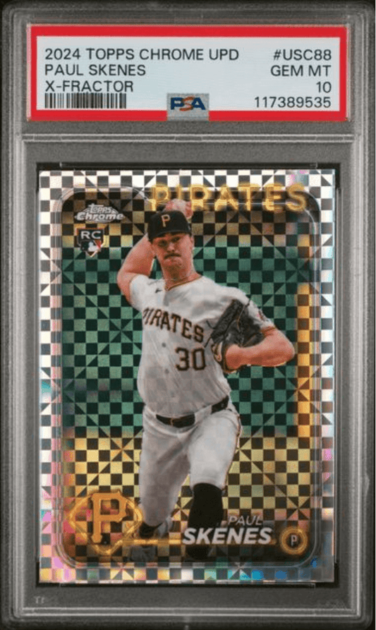 Graded 2024 Topps Chrome Update Paul Skenes #USC88 Xfractor Rookie RC Baseball Card PSA 10 Gem Mint