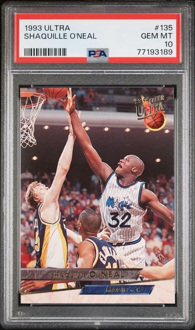 Graded 1993 Fleer Ultra Shaquille O'Neal #135 2nd Year Basketball Card PSA 10 Gem Mint