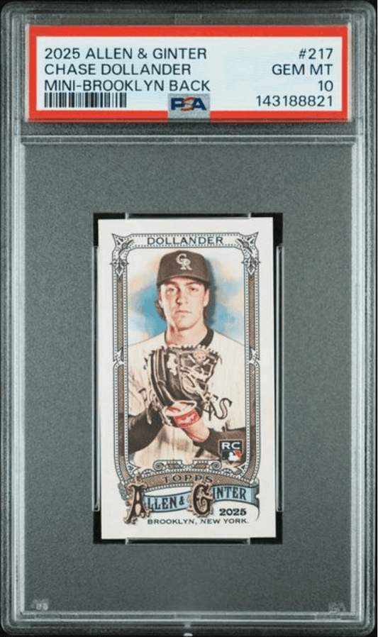 Graded 2025 Topps Allen & Ginter Chase Dollander #217 Mini Brooklyn Back /25 Rookie RC Baseball Card PSA 10 Gem Mint