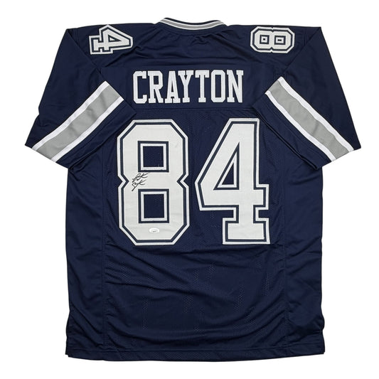 Autographed/Signed Patrick Crayton Dallas Blue Football Jersey JSA COA