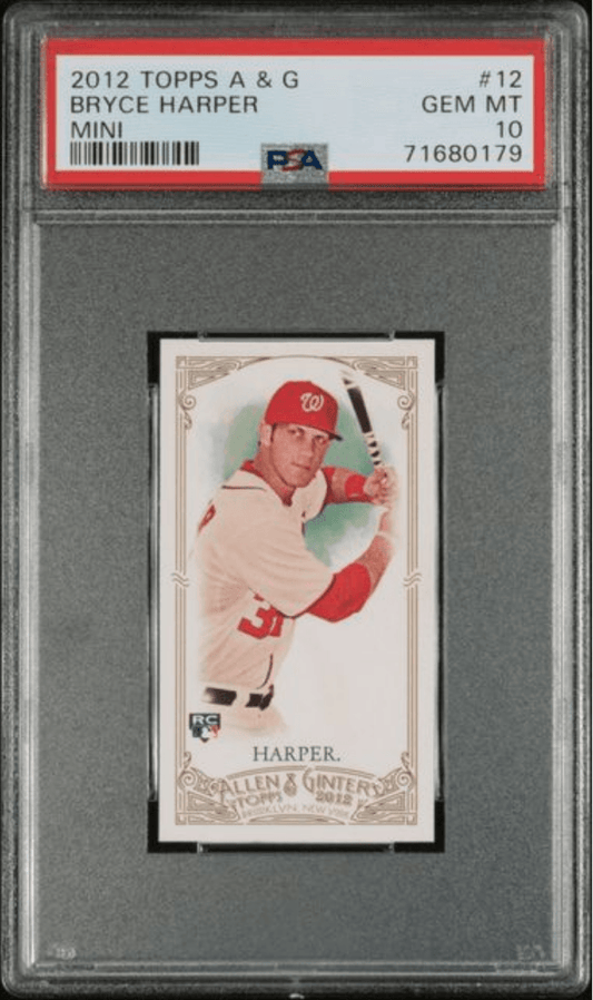 Graded 2012 Topps Allen & Ginter Bryce Harper #12 Mini Rookie RC Baseball Card PSA 10 Gem Mint