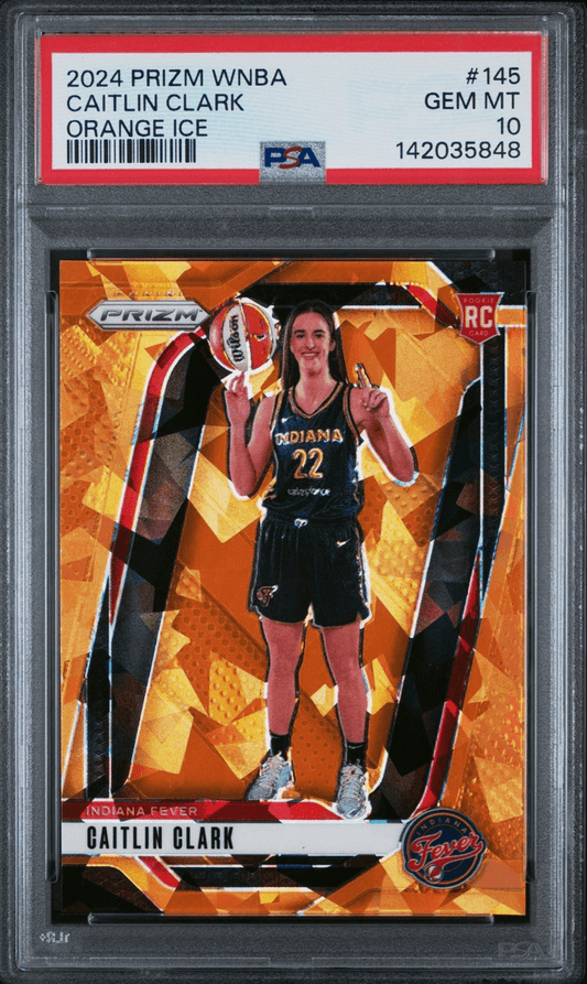 Graded 2024 Panini Prizm WNBA Caitlin Clark #145 Orange Ice Rookie RC Basketball Card PSA 10 Gem Mint